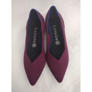 Rothys Pointed Toe Flats Shoes Womens Size 8 Purple Knit Recycled Casual